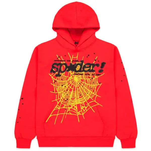Sp5der Pink V2 Hoodie Red