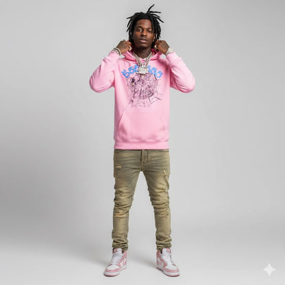 Sp5der 555555 Pink Hoodie