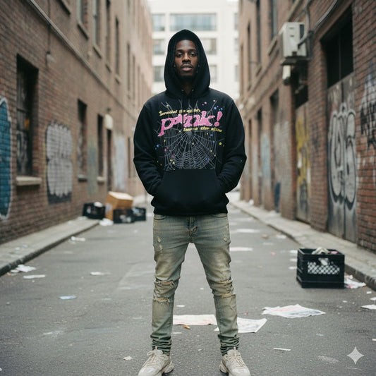 Pink Sp5der Hoodie Logo