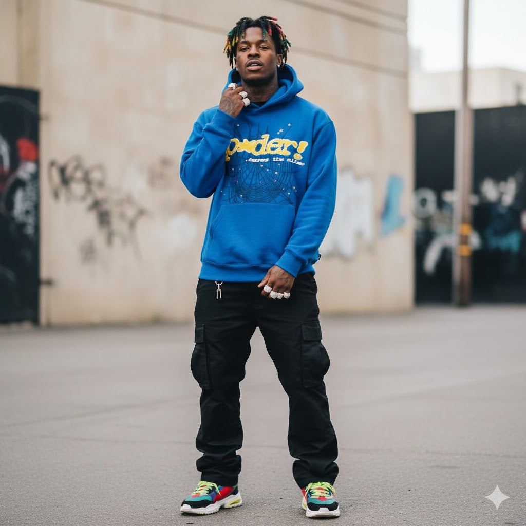 Sp5der TC Hoodie Blue
