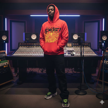 Sp5der Pink V2 Hoodie Red