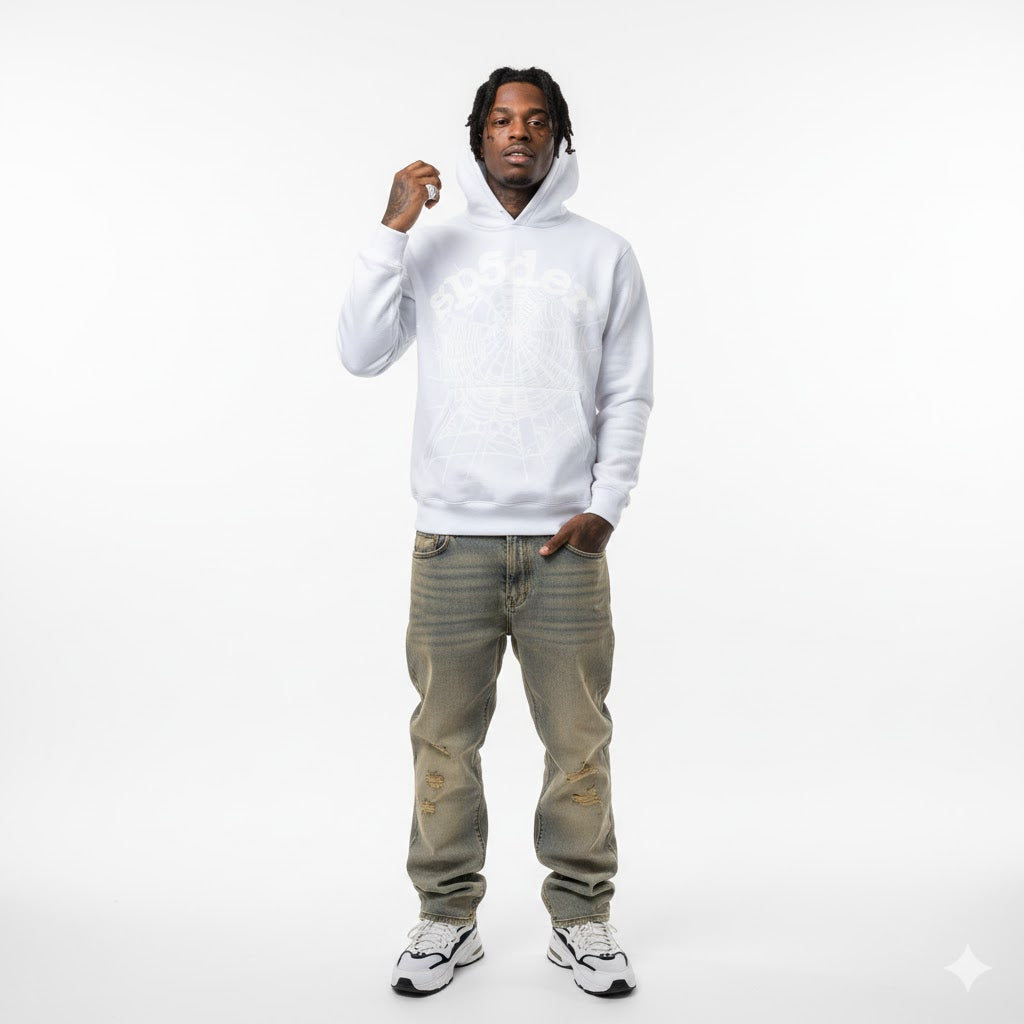 Sp5der OG Web Hoodie Heather Grey