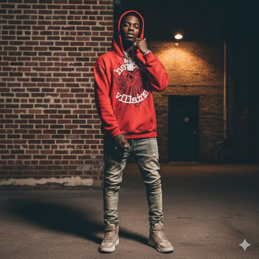 Heroes and Villains Spider Hoodie Red