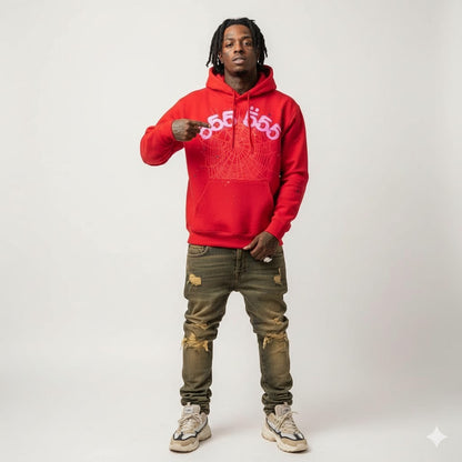 Sp5der World 555 Hoodie Red
