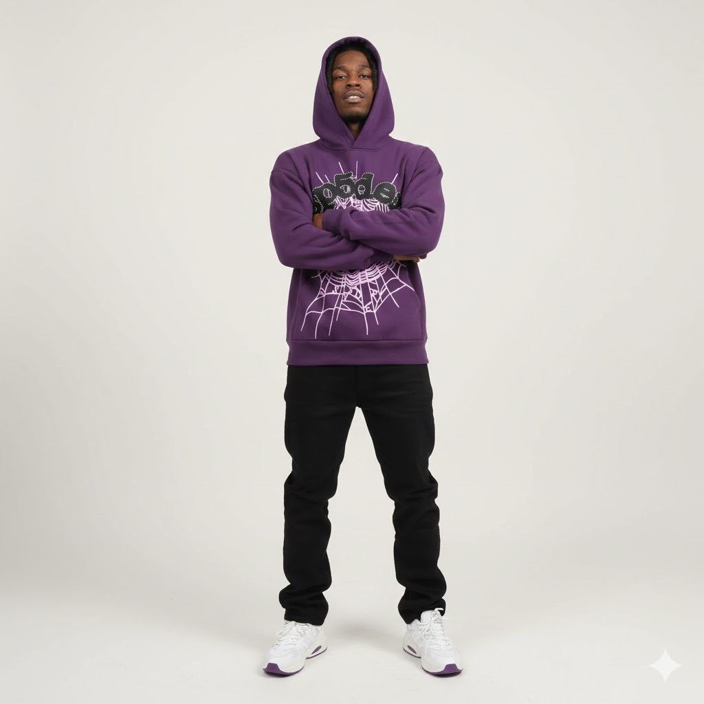 Sp5der Web Hoodie Purple