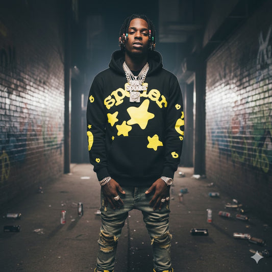 Sp5der Beluga Hoodie Onyx/Yellow