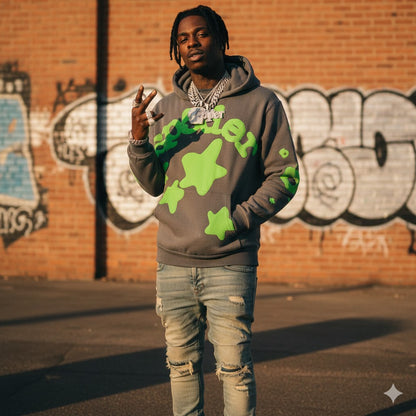 Sp5der Beluga Hoodie Grey/Green